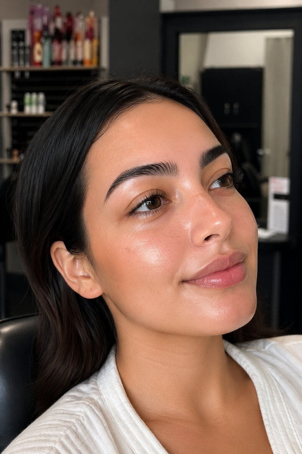 Glowing skin after a facial at Shubh Beauty